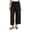 Black-1, variant on Womens Cotton Wide Leg Palazzo Pants Barrel Drawstring Elastic Waist Pants Beach Vacation Trousers with Pockets