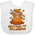 thumbnail image 3 of Inktastic Whoo's ready for Halloween?- cute owl in a pumpkin Boys or Girls Baby Bib, 3 of 4