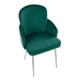 thumbnail image 3 of LumiSource Green Velvet, Gold Metal, Chrome Dahlia Dining Chair - Set of 2, 3 of 8