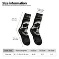thumbnail image 2 of Xecao Black White Hat Skull Pattern Sport Socks for Women and Men Crew Socks Sporty Calf Socks Casual Socks, 2 of 6