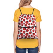 Xecao Cartoon Ladybug for Drawstring Bags,Pull String Backpack Bags,String Bag Sackpack