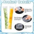 thumbnail image 2 of 200 Bags for Ice Creams, VEGCOO Bags for Ice molds with 2 Embudo, Popsicle bags without BPA Mold bags for Yogurt, Candy, Ice Creams, Popsicle Palette bags 5.5 x 28 cm, 2 of 6