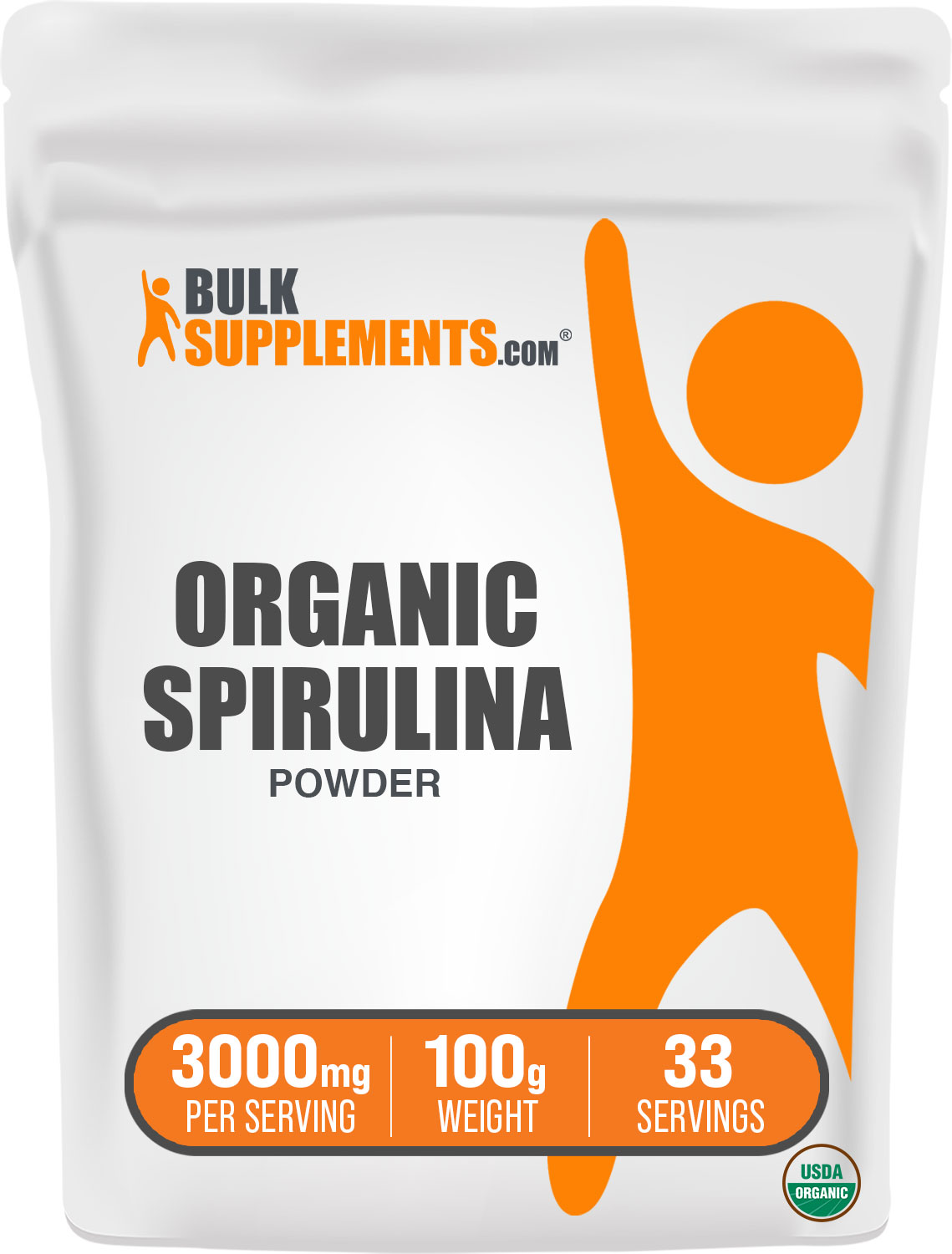 BulkSupplements Organic Spirulina Powder - 3g per Serving - 100 Grams (3.5 oz) - 33 Servings