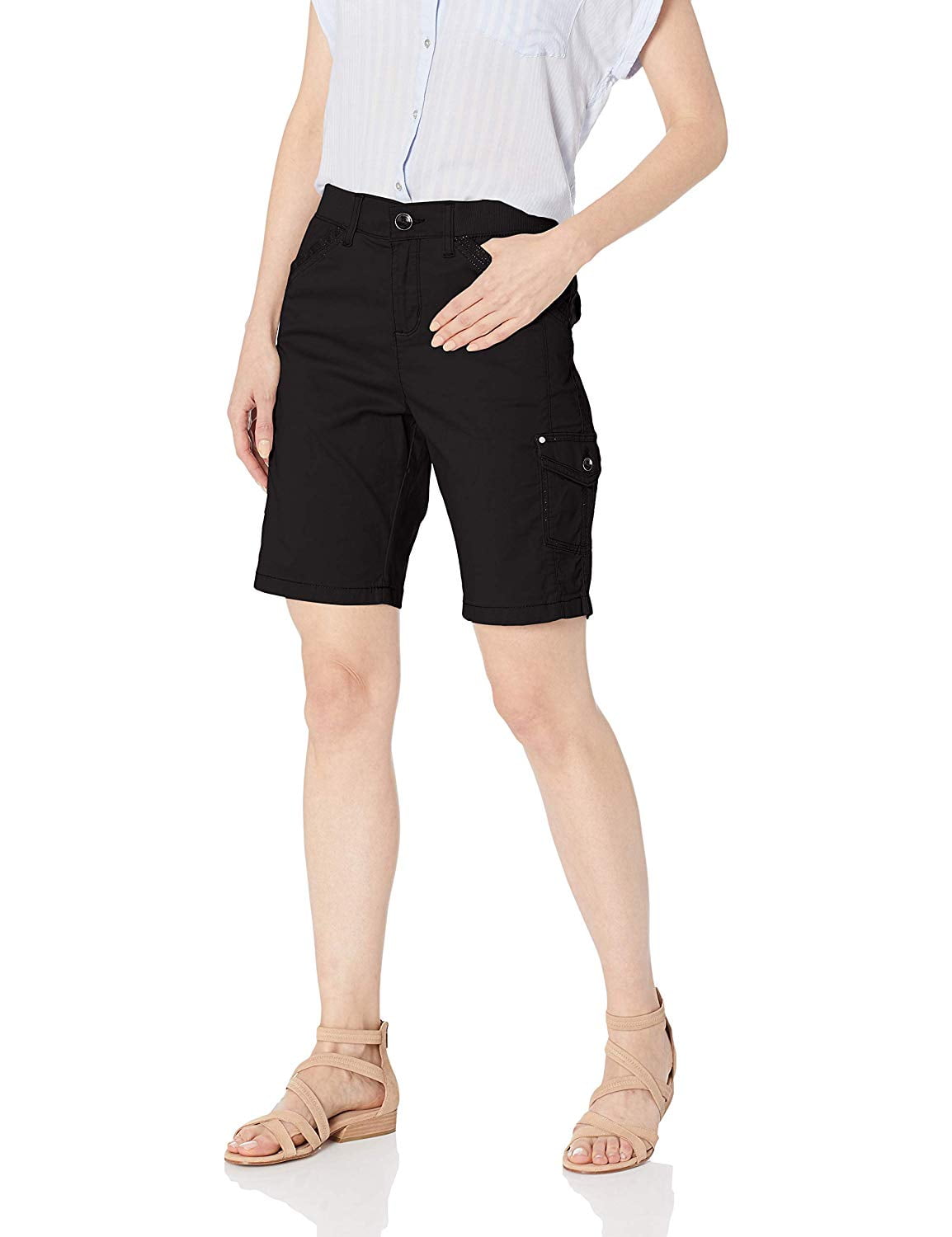 Lee Uniforms Womens Plus Size Flex-to-go Relaxed Fit Cargo Bermuda Short  Women Casual