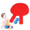 thumbnail image 4 of OULII Table Tennis Rackets for Kids Plastic Racket Red 1 Pair 9.96X5.91X0.59In with Anti Slip Grip, 4 of 5