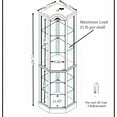 thumbnail image 4 of Curio Cabinet with Glass Doors, Glass Display Cabinet China Cabinet with Adjustable Shelves & Mirrored Back Panel, Built-in Lighted, Corner Cabinet Glass Display Case for Living Room, Entryway, Oak, 4 of 9
