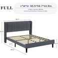 thumbnail image 2 of Platform Bed Frame with Upholstered Wingback Headboard, Heavy-Duty Frame Support, Noise-Free, Easy Assembly, No Box Spring Needed, 2 of 8