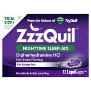 Vicks ZzzQuil Nighttime Sleep Aid, Non-Habit Forming, Fall Asleep Fast and Wake Refreshed, 12 Count LiquiCaps