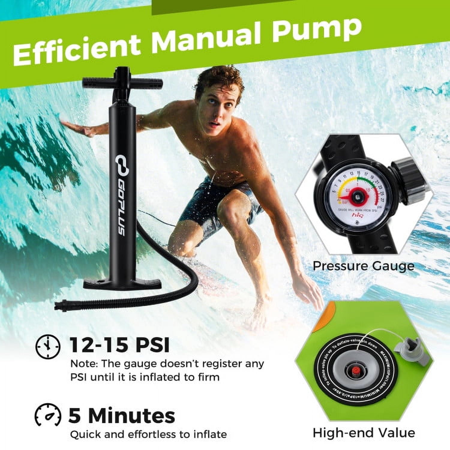 Barara King Inflatable Stand up Paddle Board iSUP Board Accessories with 3 Fins-S