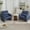Blue, variant on Corduroy Accent Living Room Sofa Sets, Modern Upholstered Loveseat with 2 Accent Chairs, Wide Comfy Leisure Chair Sets for Bedroom, Office, White