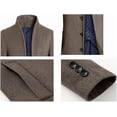 thumbnail image 2 of Gabardina larga de mezcla de lana para hombre, abrigo ajustado de plumas, 2 of 3