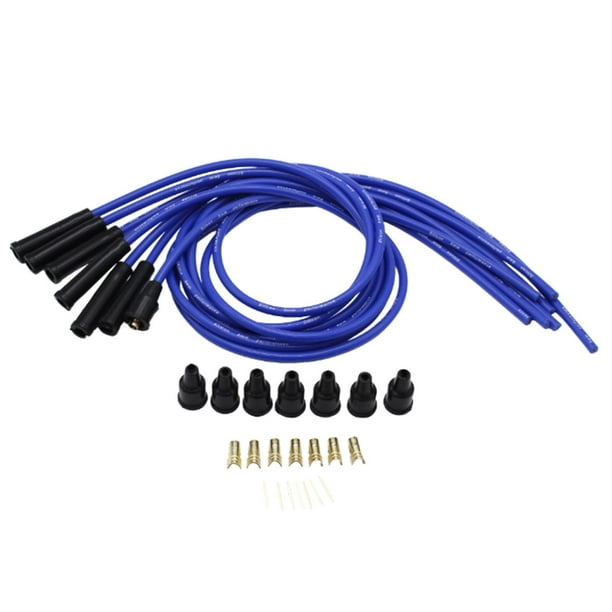 Cables HT de 8 de encendido Cables de bujía universales de 1 metro de longitud Cables de encendido de silicona para suministros de automóvile
