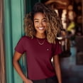 thumbnail image 3 of Dalix Lil Coffee Embroidered Lightweight Jersey Tee Summer Cute Food Womens in Maroon XL X-Large, 3 of 5