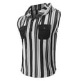 thumbnail image 4 of Taqqpue Mens Tank Tops Striped V Neck Button Sleeveless Workout Hoodie Shirt Summer Active Hooded Gym Tees with Pockets, 4 of 6