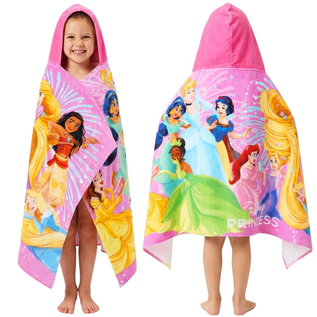 Toalla de baño con capucha Disney Princess para niñas de algodón Get Trend
