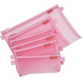 thumbnail image 3 of WuPing 5 Pcs Pink Mesh Zipper Pouches, Lightweight Nylon File Folders File Organizer Bags (A4 A5 A6), 3 of 6