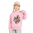 thumbnail image 3 of FAIOROI Little Girls Hoodie 6T Pink, Tiger Claw Print - Durable Easy Care Hooded Sweatshirt for Daily & Active Play, 3 of 5