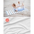 thumbnail image 4 of Light Blue Grey Stripe Yoga Towel for Hot Yoga Non Slip, Modern Farmhouse Vertical Striped Yoga Mat Towel Absorbent Yoga Sweat Towels Microfiber Hot Yoga Blanket for Bikram Pilates 26"x70", 4 of 7