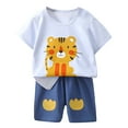 thumbnail image 2 of Vêtements pour Garçons Enfants Ensemble Mignon à Imprimé Dessin Animé T-Shirt à Manches Courtes Col Ras du Cou Tenues d'Été Vêtements pour Enfant 5-6 Ans Vêtements pour Garçons, 2 of 4