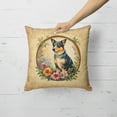 thumbnail image 2 of Lancashire Heeler and Flowers Fabric Decorative Pillow 18 in x 18 in, 2 of 5