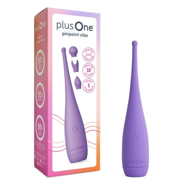plusOne Pinpoint External Vibrator, 3 Different Tip Attachments, 10 Vibration Settings