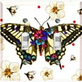 thumbnail image 1 of Metal Light Switch Plate Cover Unique Floral Butterfly Red Polka Dots BUT004, 1 of 13