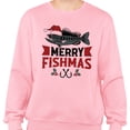 thumbnail image 2 of Merry Fishmas Sweatshirt Unisex 2X-Large Pink, 2 of 5