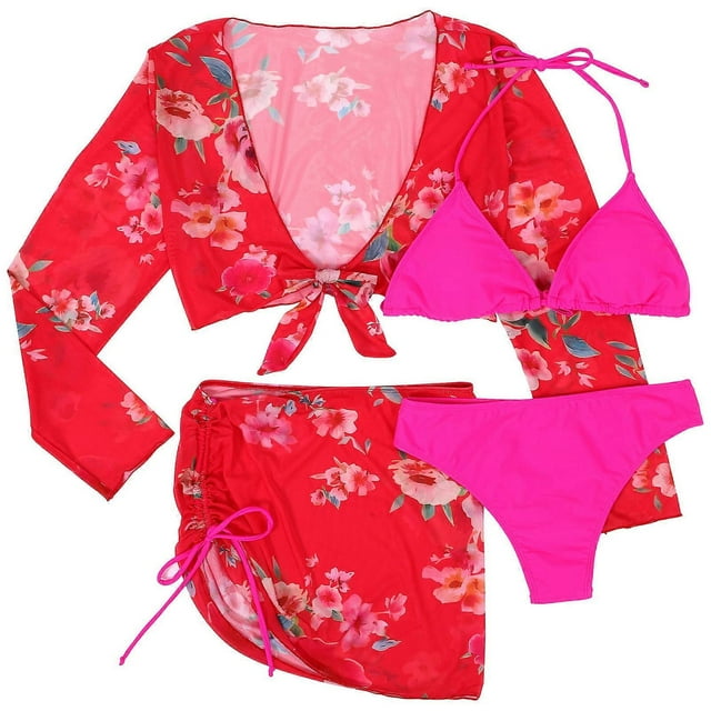 Ladies Swimming Costumes Swim Dresses For Beach Long Sleeve Design Fashionable Appearance 1Set
