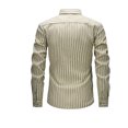 thumbnail image 4 of Zylanna Men's Button up Shirts, Striped Slim Fit Breathable Long Sleeve Casual Shirts for Men Khaki, 4 of 4