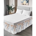 thumbnail image 4 of Fall Leaf Bed Skirt King Size 18&nbsp;Inch Drop, Watercolor Berry Eucalyptus Leaves Plant Wrap Around Dust Ruffle Bedskirts, Wrinkle & Fade Resistant Easy Fit Bedskirt with Adjustable Elastic, 4 of 8