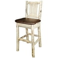 thumbnail image 2 of Montana Collection Barstool w/ Back, Ready to Finish w/ Upholstered Seat, Saddle Pattern, 2 of 2