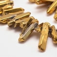 thumbnail image 2 of Electroplated Natural Quartz Beads Strands Dyed Goldenrod 2~7x13~38x2.5~7mm Hole: 1mm 83~92pcs/strand 15.2 inch~15.8 inch, 2 of 2
