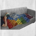 thumbnail image 6 of Wyoming Soft Flannel Fleece Throw Blanket, Digital Illustration of Equality State and Gay Pride Flags on Brick Wall Look, Cozy Plush for Indoor and Outdoor Use, 60" x 80", Multicolor, by Ambesonne, 6 of 6