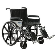 Drive Medical Sentra Extra Heavy Duty Wheelchair, Detachable Full Arms, Elevating Leg Rests, 24" Seat
