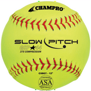 Champro 12" ASA .44 COR Slowpitch Softball (Dozen) by Champro