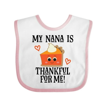 

Inktastic Thanksgiving Nana Thankful for Me Gift Baby Boy or Baby Girl Bib