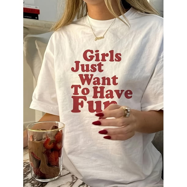 Camiseta de punto para mujer con estampado gráfico, cuello redondo informal, manga corta, estampado alfabético, largo regular, 95 % elastano, 5 % elastano, ideal para todas las estaciones. Para adult