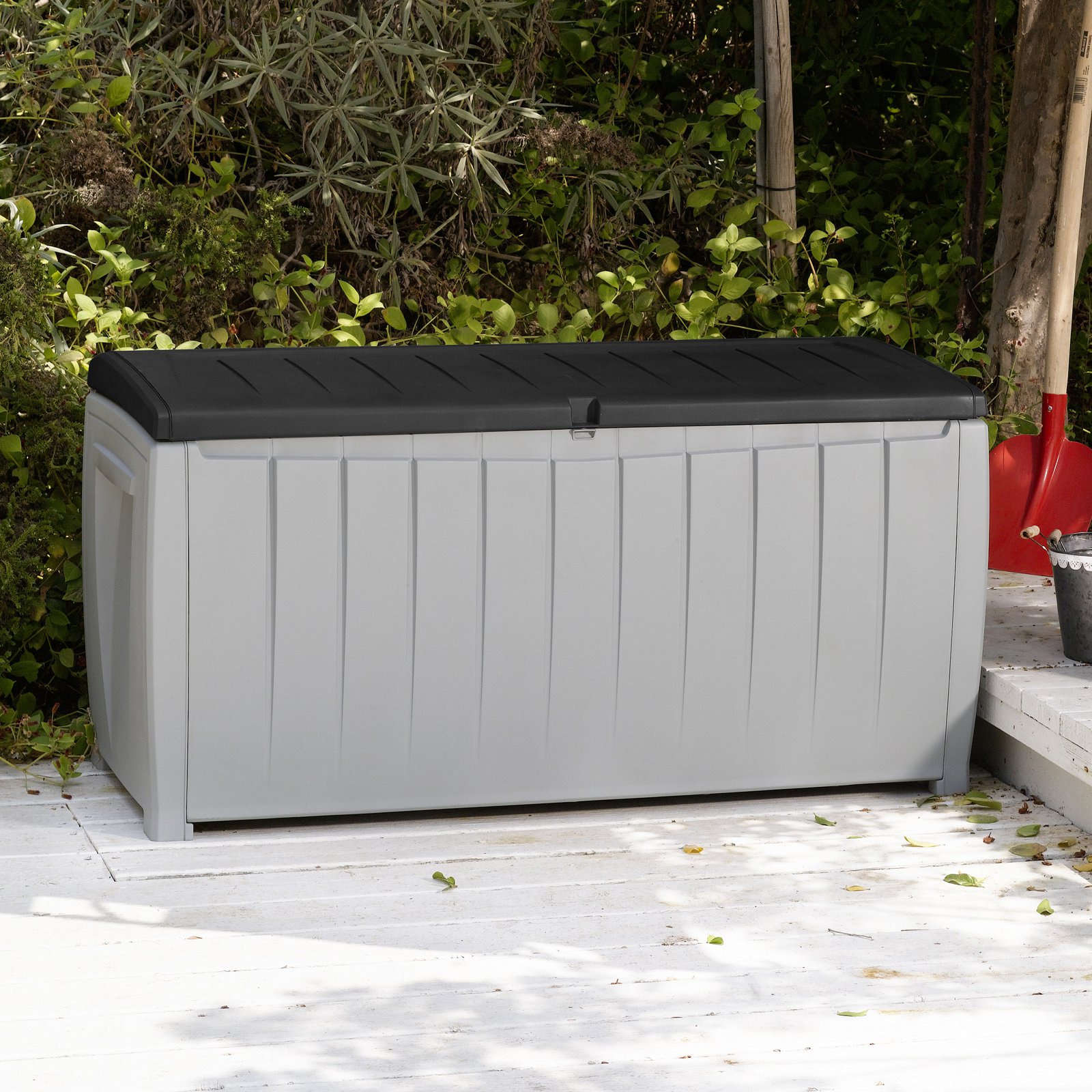 Keter Novel 90 Gal Outdoor Plastic Deck Box Brown Walmart Com Walmart Com