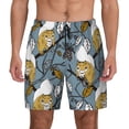 thumbnail image 2 of Goofa Squirrel And Leaves Printed Men's Swim Trunks Board Shorts Quick Dry Mens Swimming Trunks with Compression Liner,Breathable Fit Hawaii Beach Shorts-Large, 2 of 9