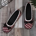 thumbnail image 5 of Bxsruta Polka Dot Bow Decor Ballet Flats for Women, Comfort Cotton Polyester Casual Slip on Shoes, 5 of 8