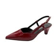 thumbnail image 3 of Women's Pointed Toe Kitten Heel Slingback Pumps, Buckle Strap Dress Shoes, Plus Size Comfortable Kitten Heel Shoes for Fairy Style & Daily Wear, 3 of 10