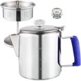 thumbnail image 1 of APOXCON Cafetera multiusos con perilla de vidrio de borosilicato resistente al calor y mango de sílice antillama Cafetera de acero inoxidable para usar en cualquier estufa de inducción Estufa de fogat, 1 of 5