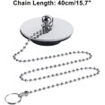 thumbnail image 4 of Tapón cromado para fregadero de bañera, tapón de drenaje de Metal sólido de 1,65 pulgadas con cadena para baño y cocina, 4 of 4