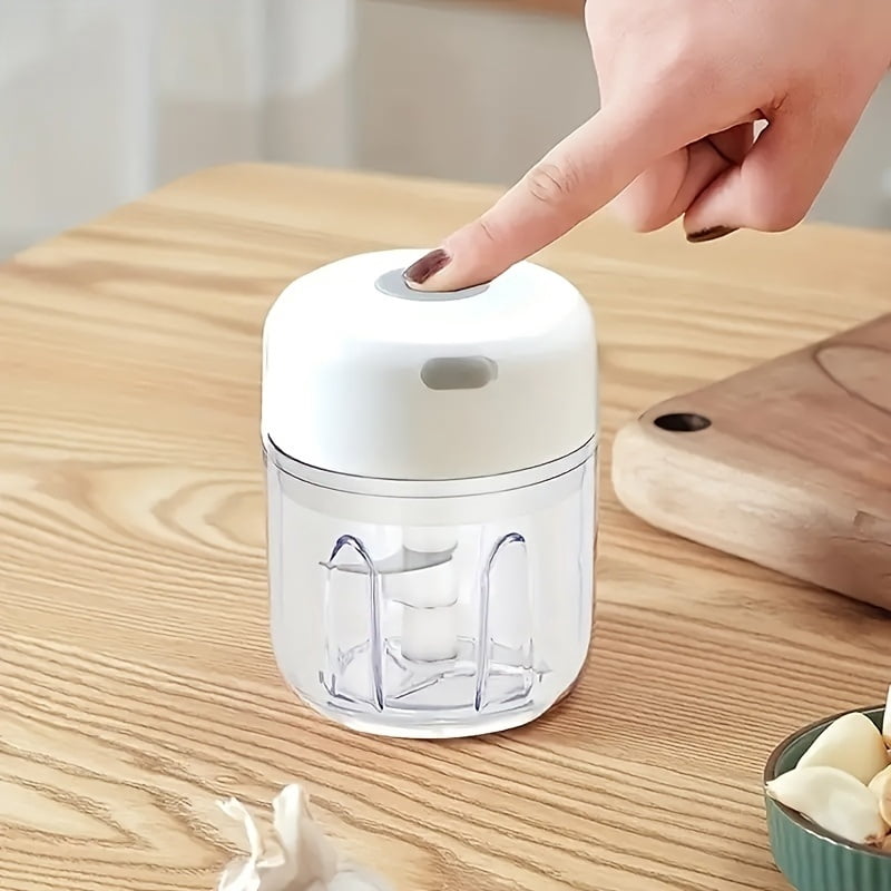 Portable electric food processor - 280ml rechargeable garlic chopper, suitable for processing garlic, ginger, onions, nuts, peppers, onions, minced meat and other foods