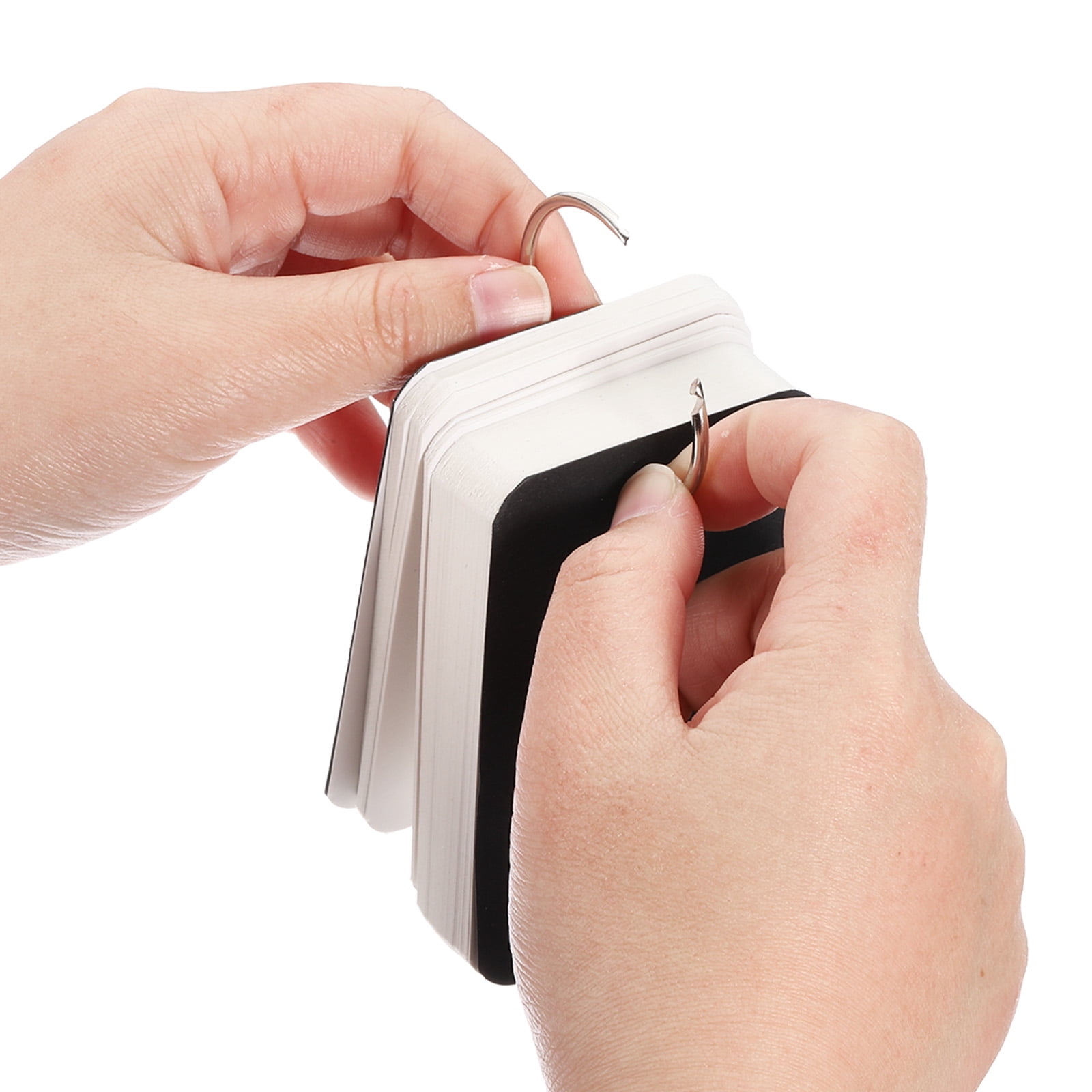 10pcs Flash Card with Ring, 3.5x2" Flash Card Blank 100 Sheets Each White Blank Index Cards Small Note Cards for Studying Memory Learning, Grey