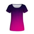 thumbnail image 3 of Fesfesfes Ladies Tops Women Fashion Printed Casual Round Neck Short Sleeve Loose T-Shirt Blouse Tops Womens Tops Casual S(US:4), 3 of 5