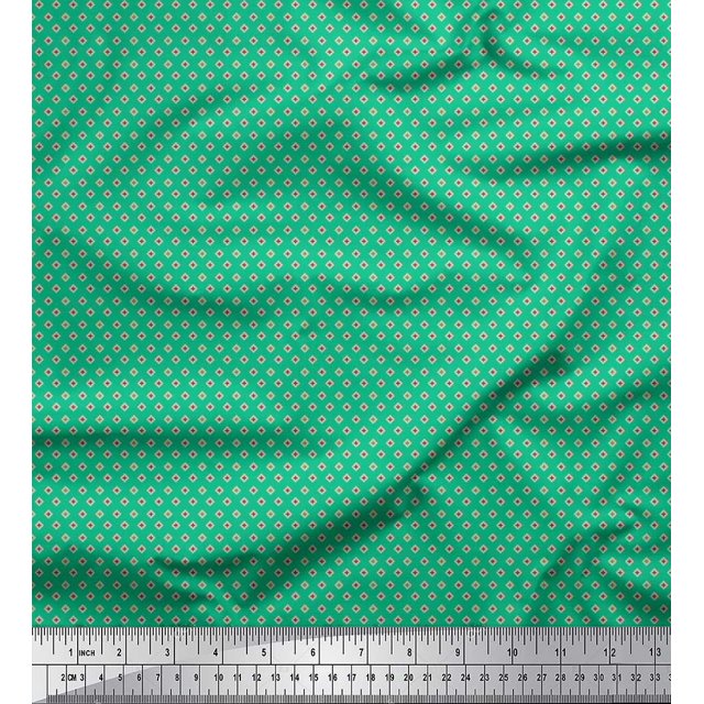 Soimoi Polyester Crepe Fabric Plus Sign Small Print Fabric by Yard 52 Inch Wide