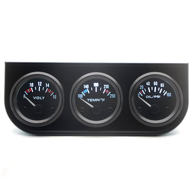 EN 3 EN 1 Metro de Medidor de Medidor de Aviso de Agua de Agua y Medidor de Aceite de Prensa de Aceite Kit de Medidor de Triple Calibe de 52 mm