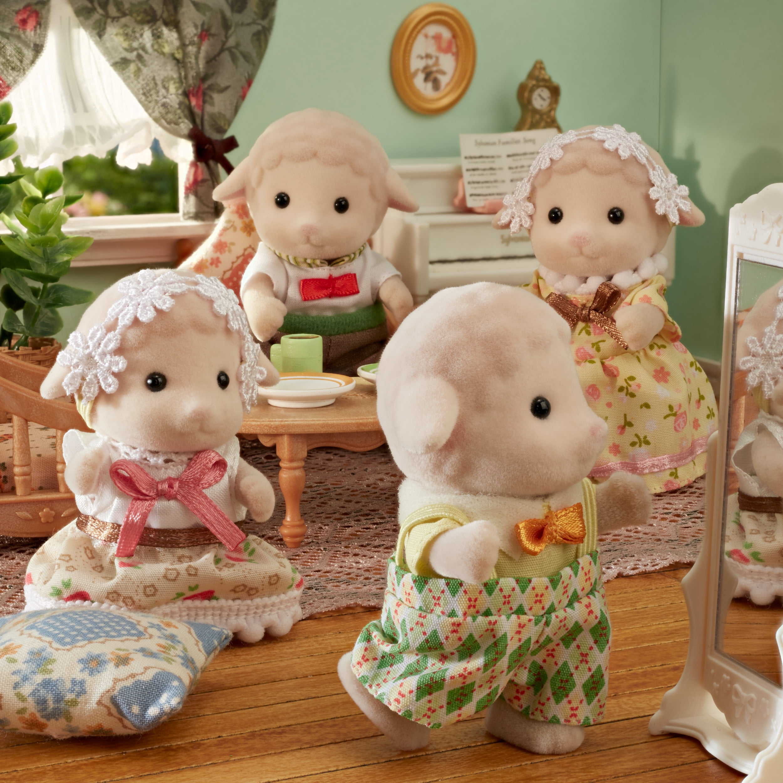 Calico Critter Sheep Family Set of 4 Collectible Doll Figures Walmart