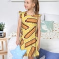 thumbnail image 4 of Balery Hot Dogs Camisón de princesa para niñas, pijama de algodón con mangas abullonadas, suave y bonito.-Medium, 4 of 6